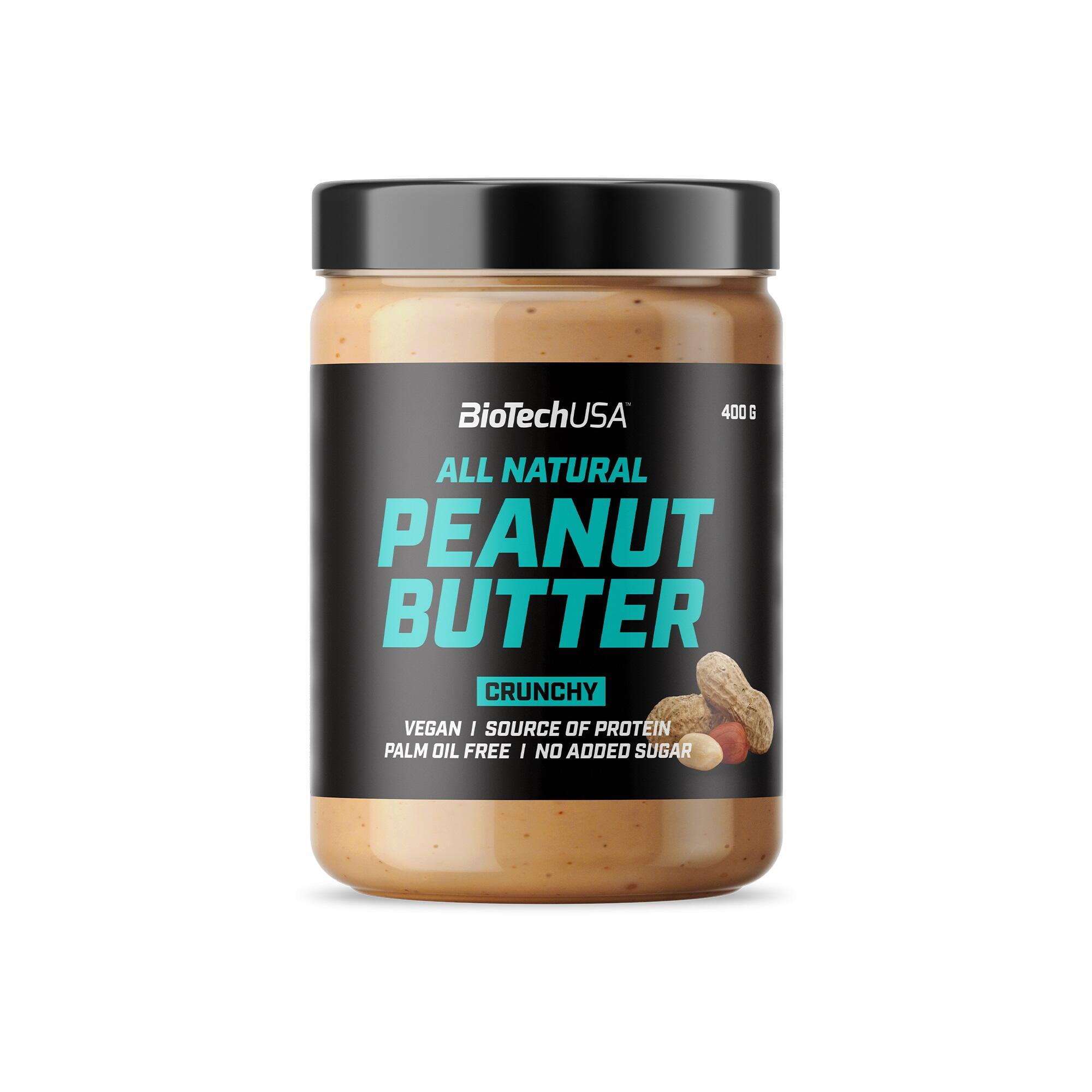 Peanut butter, mogyoróvaj, 400 g crunchy Biotechusa akciós termékkép 1