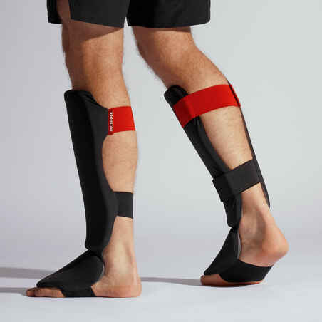 Adult Kickboxing Shin and Foot Guard 100 Ergo