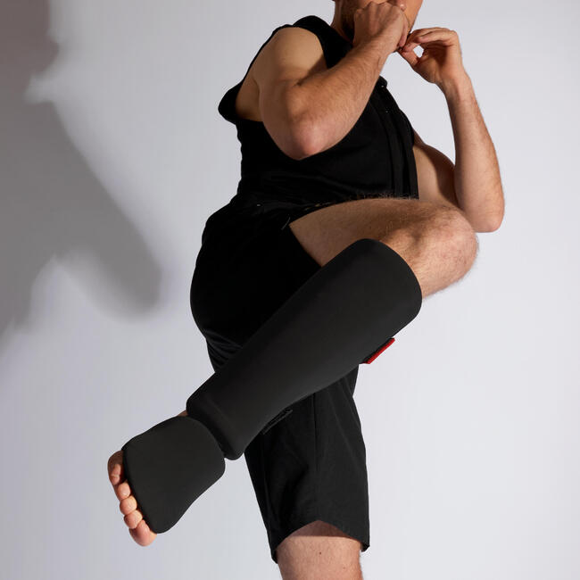 Adult Kickboxing Shin and Foot Guard 100 Ergo