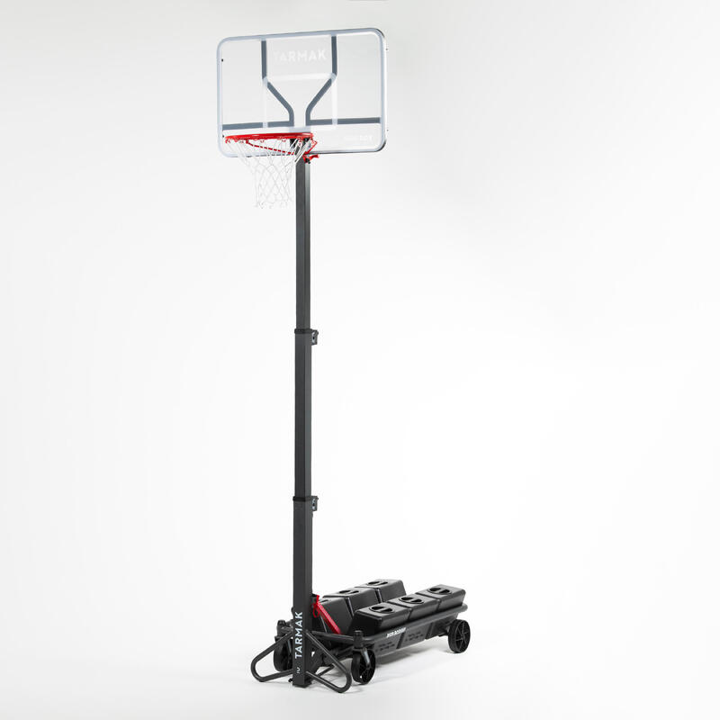 Basketbalpaal B500 Easy Box verstelbaar van 2,40 m tot 3,05 m grijs