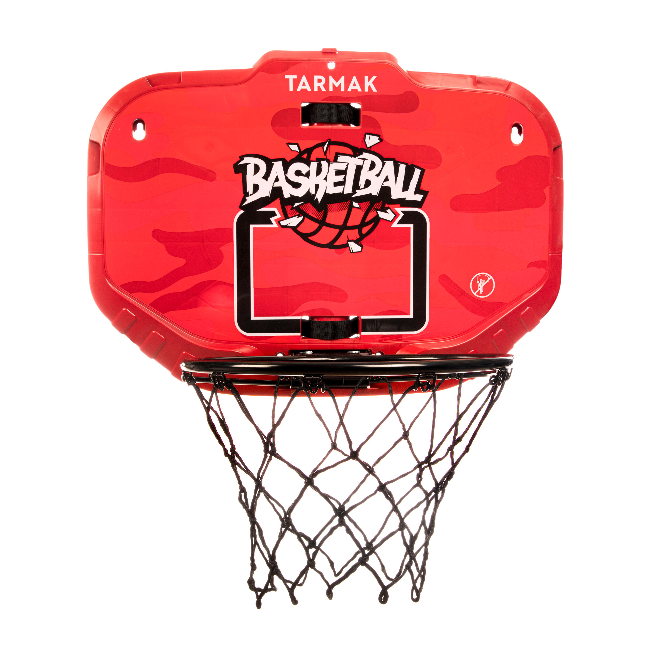 Basketkorg Med Väggfäste, Flyttbar - Set K900 Röd/svart