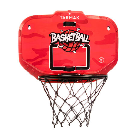 Basketkorg med väggfäste, flyttbar - SET K900 röd/svart 