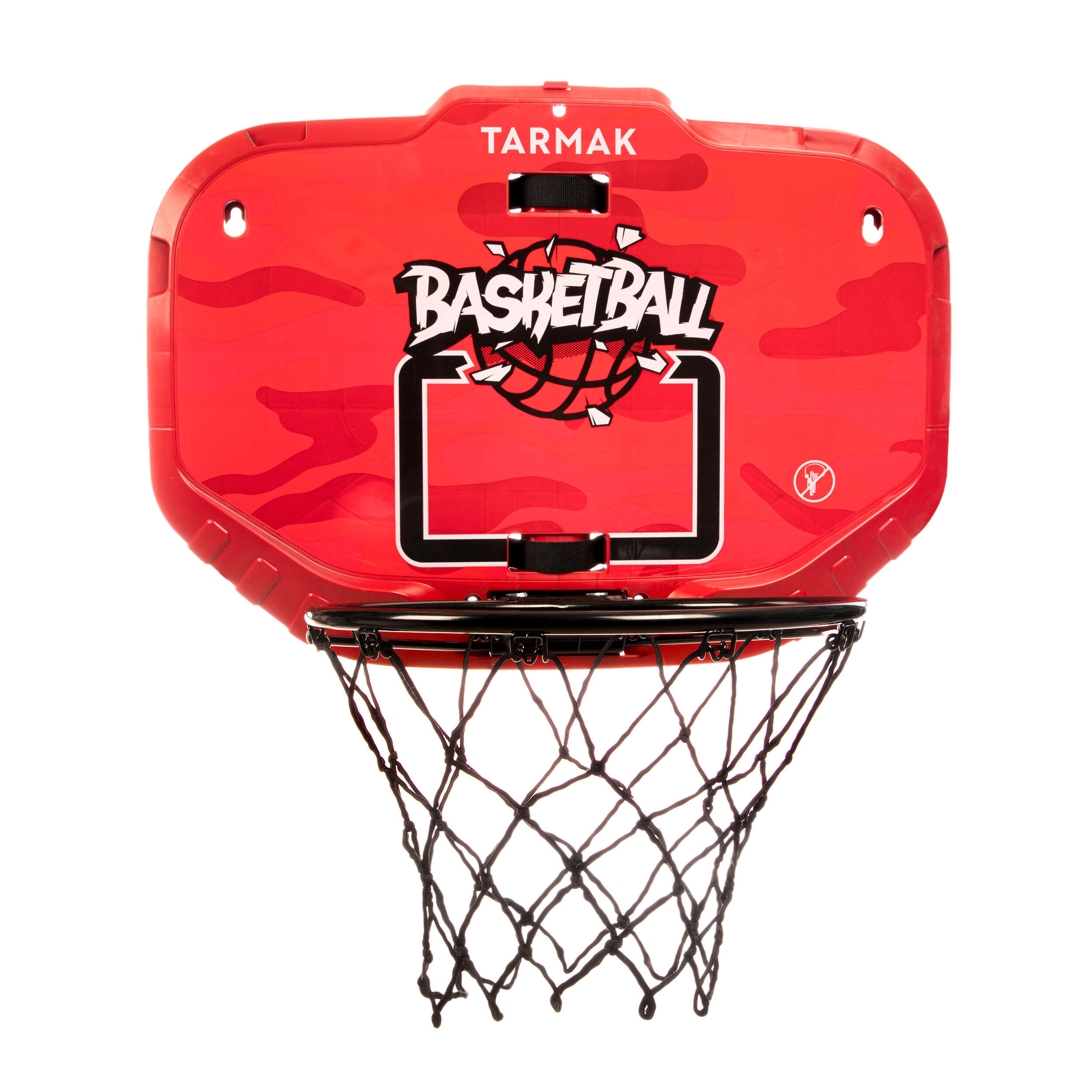 TARMAK Wall-Mounted Transportable Basketball Hoop Set K900 - Red/Black