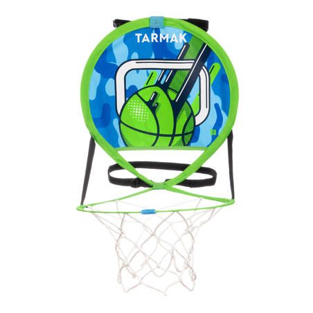 Flyttbar, väggfäst basketkorg med boll HOOP 100 junior Grön/blå