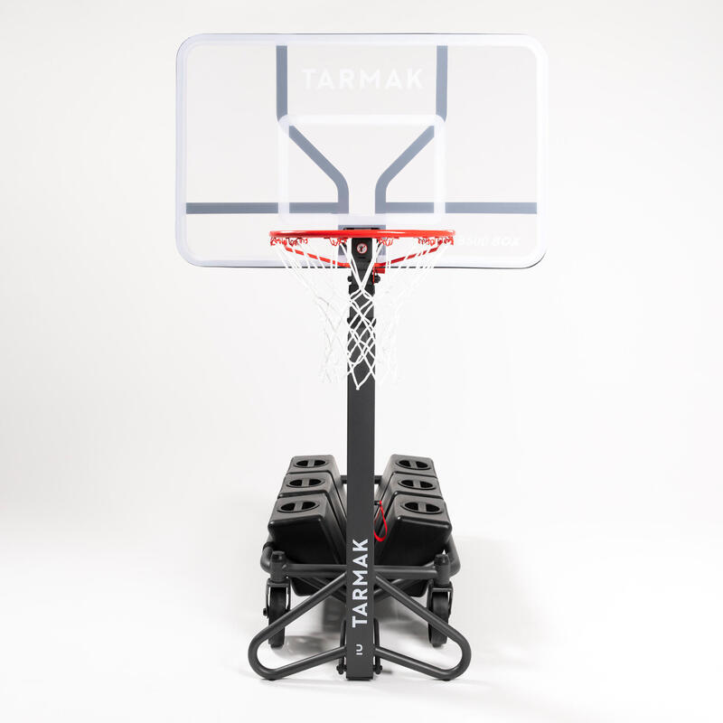 Opvouwbare basketbalpaal op wielen verstelbaar van 2,40 m tot 3,05 m B500 Easy Box