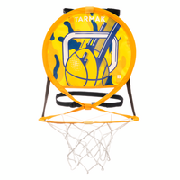 Panier de basket mural transportable avec ballon - HOOP 100 jaune bleu