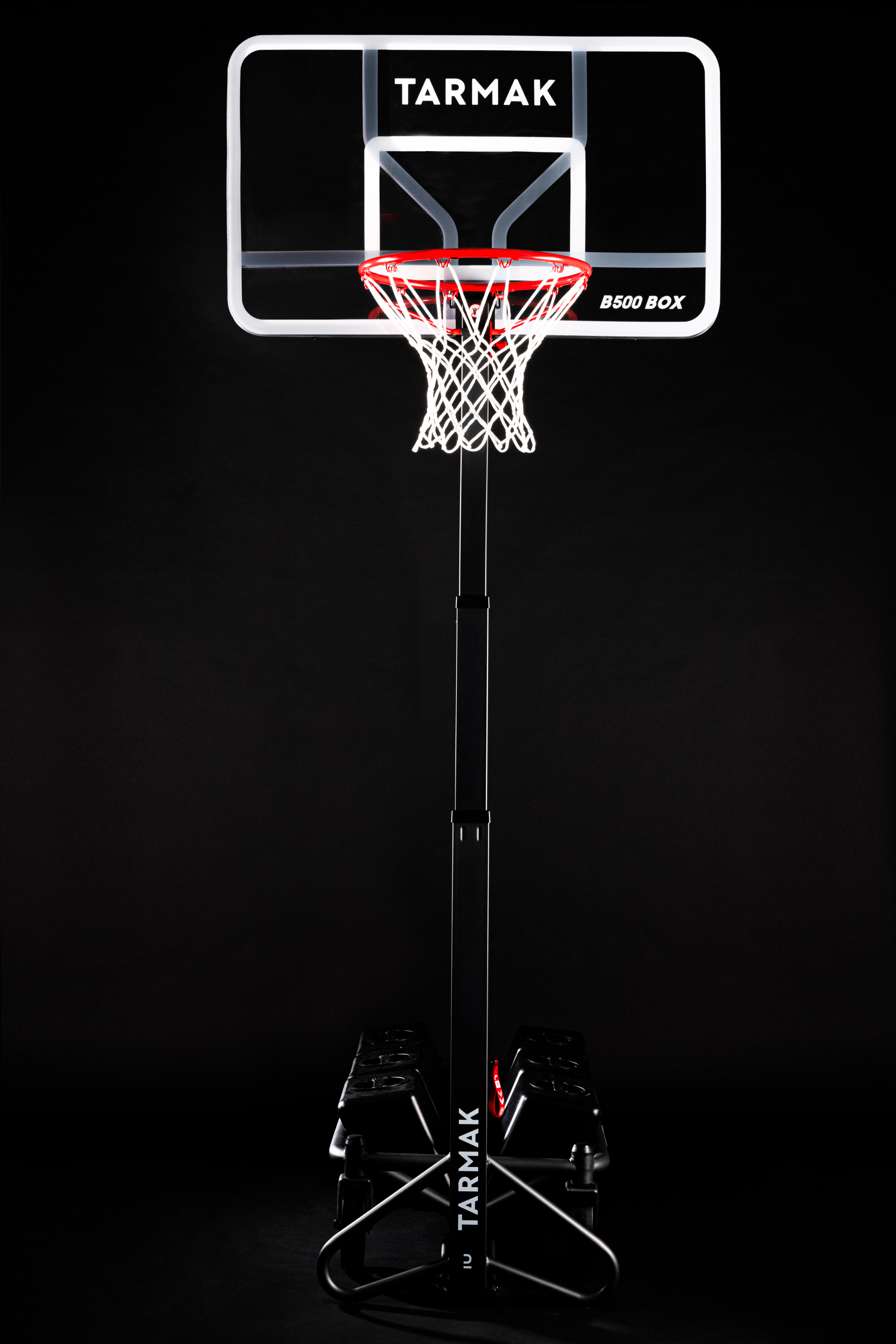 Basketball Hoop with Adjustable Stand - B 500 Grey - TARMAK