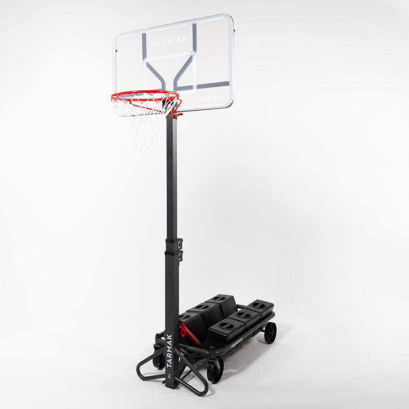 Opvouwbare basketbalpaal op wielen verstelbaar van 2,40 m tot 3,05 m B500 Easy Box