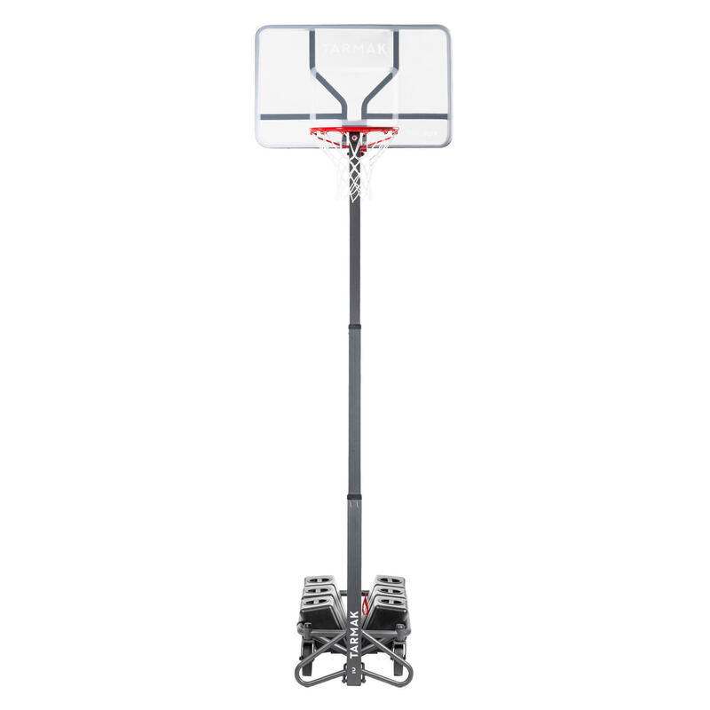 Kids'/Adult Basketball Hoop B500.2.4m to 3.05m. Sets up and stores in 1 minutes
