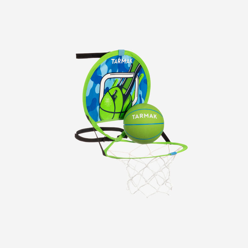 Kosárlabda palánk Hoop 100, labdával, gyerekeknek, szállítható, zöld, kék 