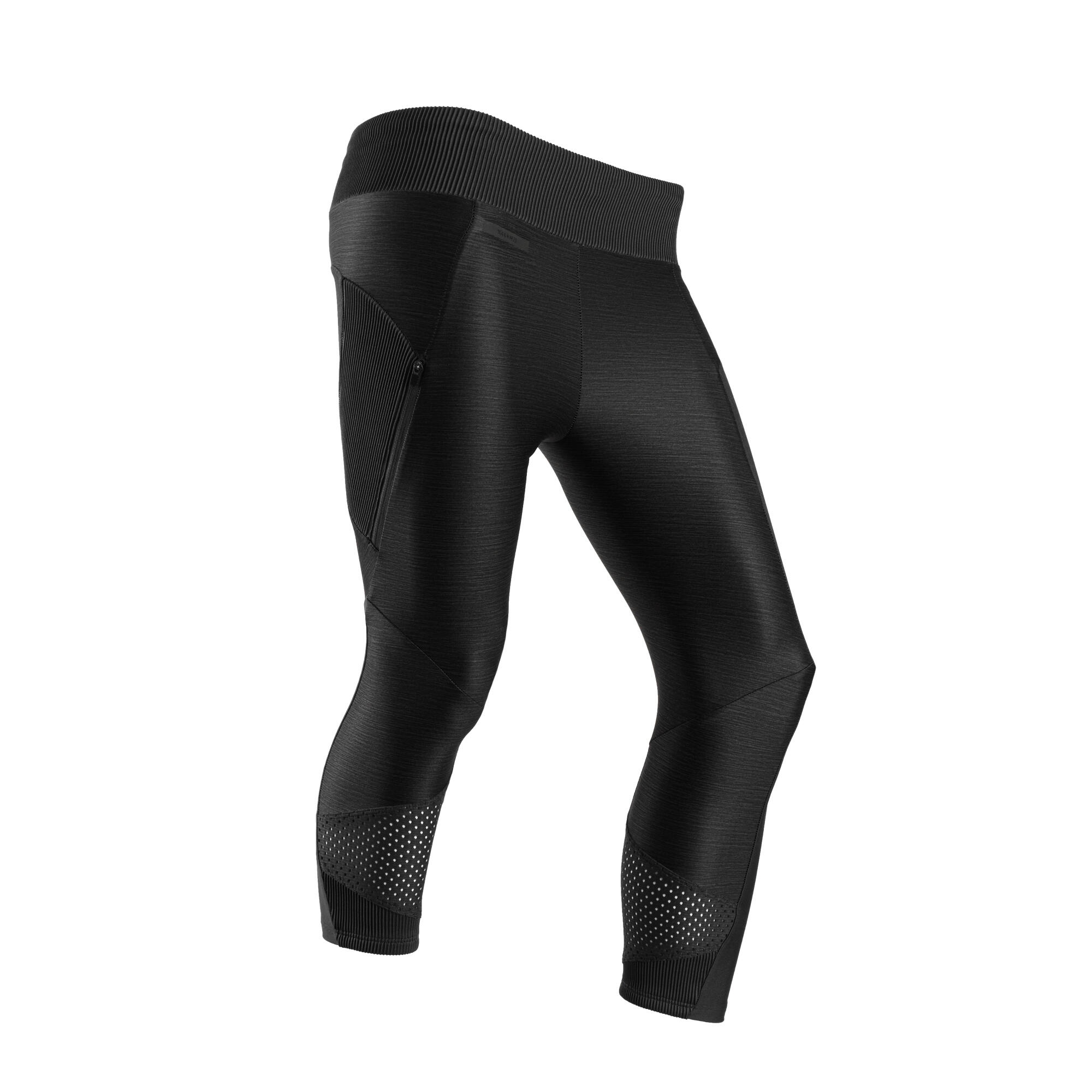 Legging de course à pied court et respirant femme - Dry+ Feel noir