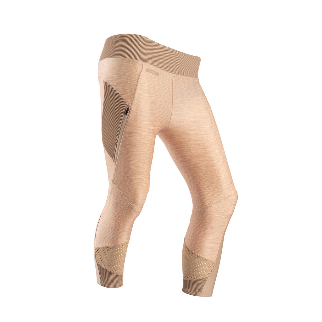 Women's short running leggings Dry+ Feel - beige