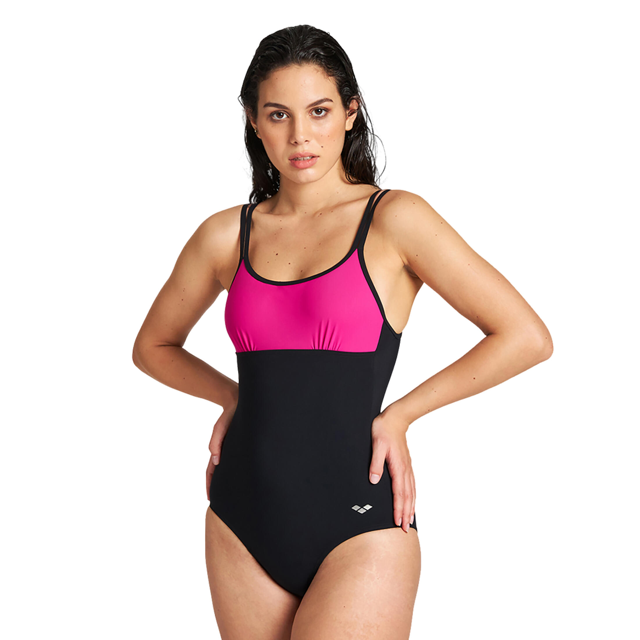 Photos - Swimwear Arena One-piece Swimsuit Betta U Back  - Black/pink 