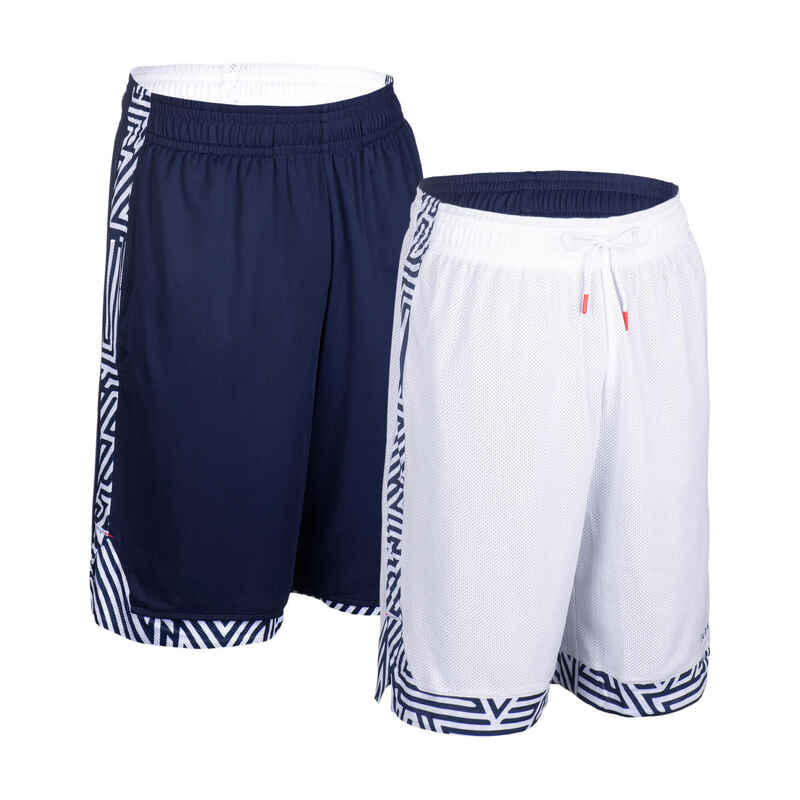 Basketballshorts wendbar SH500 Herren weiss/marineblau Basketballshorts wendbar SH500 Herren weiss/marineblau