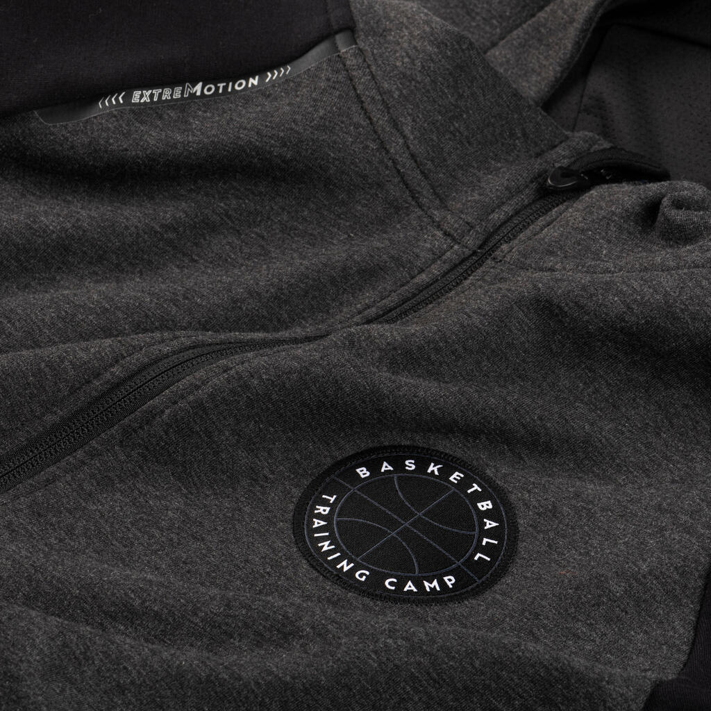 Men's Basketball Zipped Hoodie J500 - Dark Grey