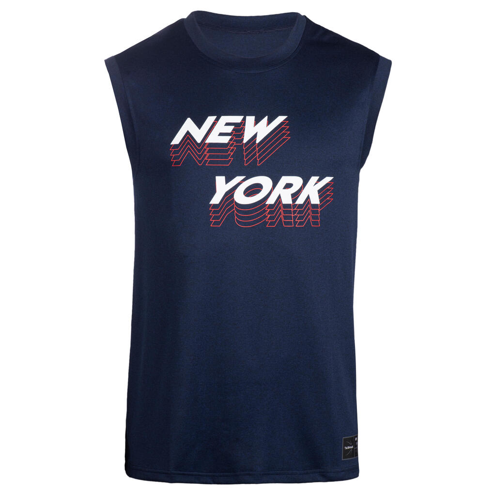 Basketballtrikot TS500 ärmellos Fast New York Herren blau