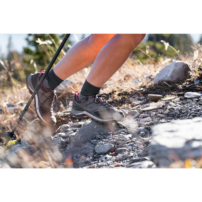 Waterdichte bergwandelschoenen voor dames MH500 grijs/roze