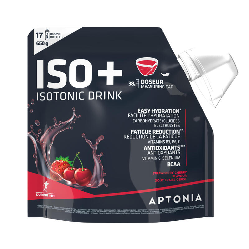 ISO+ ISOTONIC DRINK POWDER 650 G - STRAWBERRY/CHERRY