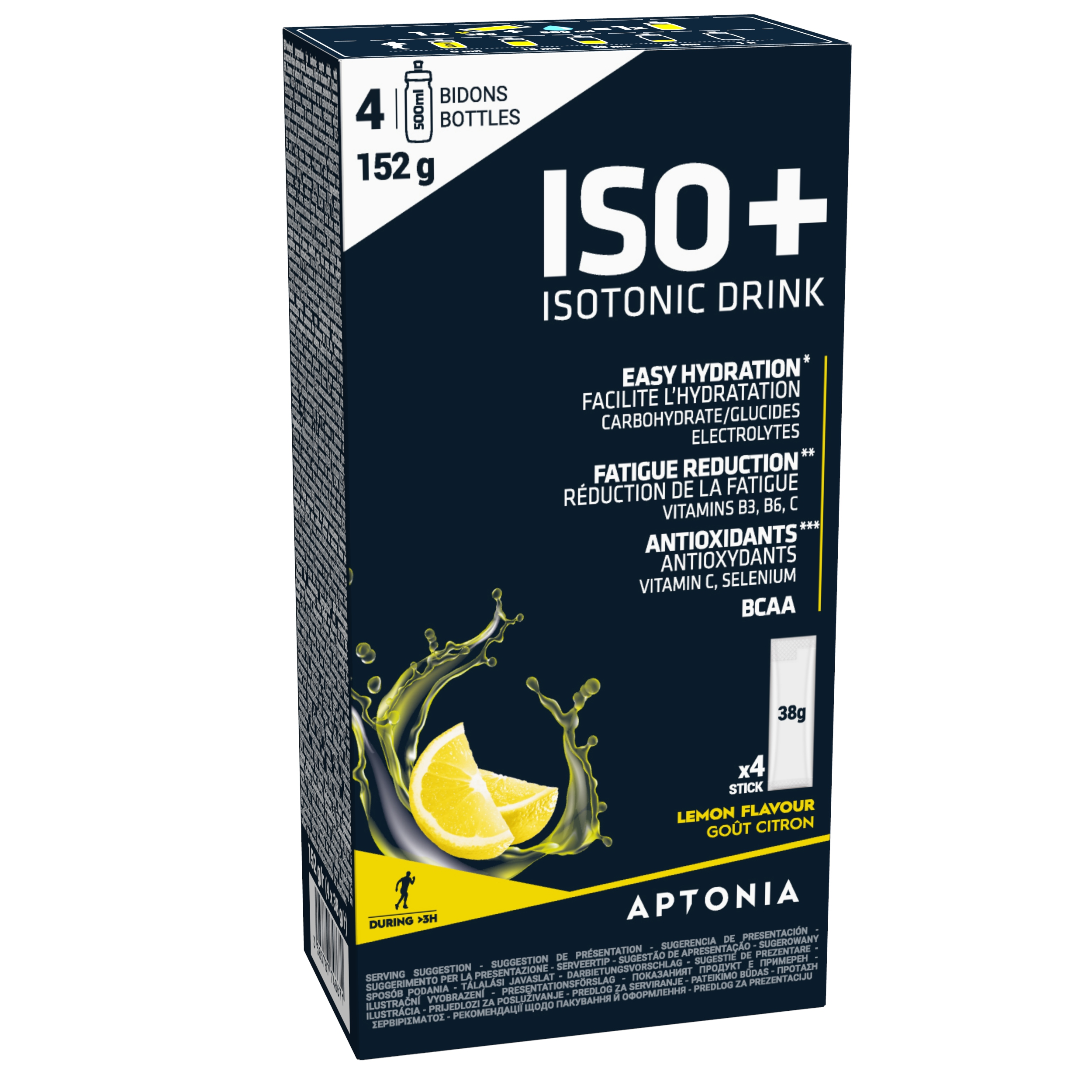 Boisson isotonique dosette en poudre iso+ citron 4x38g - Santé - Decathlon- Clubs - Entreprises - Collectivités - Associations