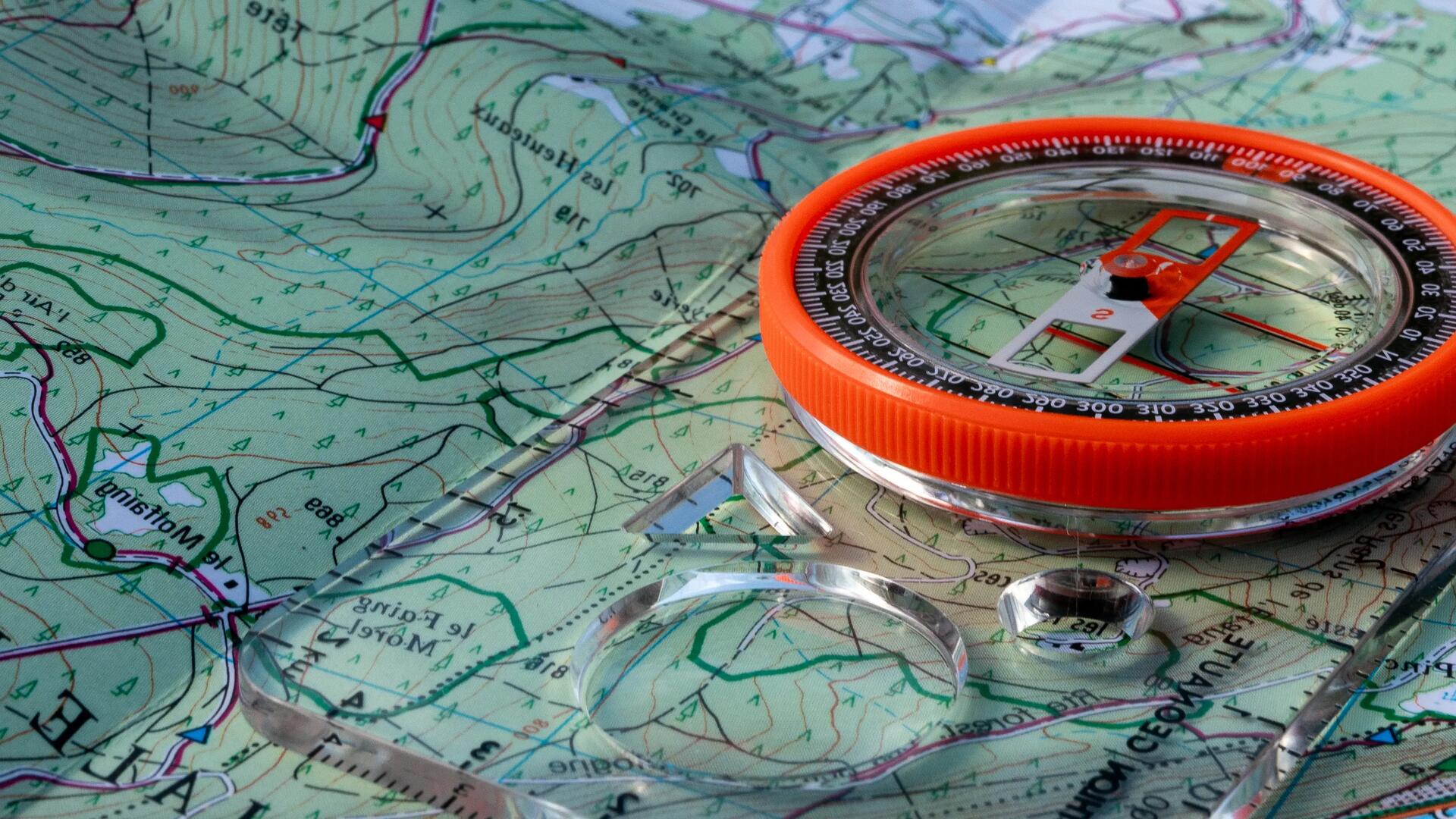 compass on a map