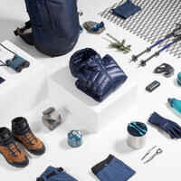 Men’s padded hiking jacket with hood -5°C, MT100 - Blue