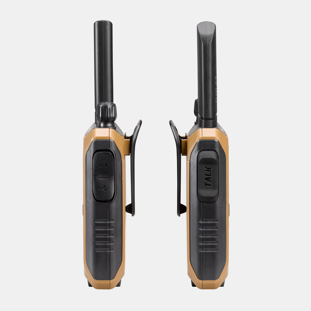 2 Walkie-Talkies WT900 wasserdicht per USB wiederaufladbar mit Etui 