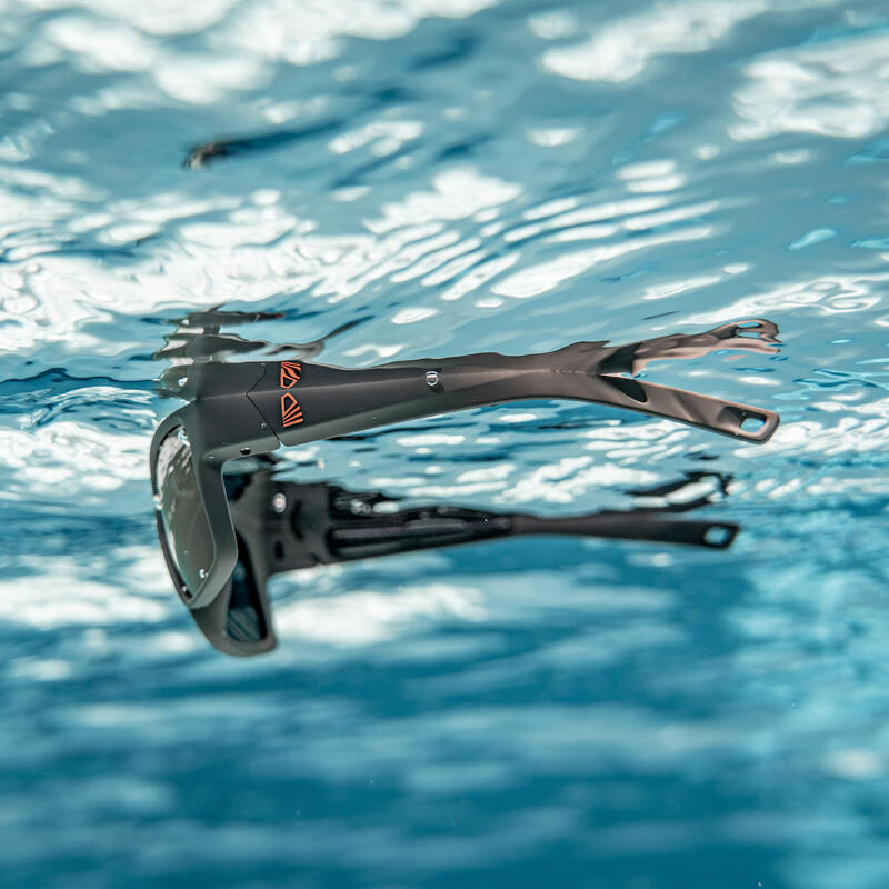 Sonnenbrille Segeln polarisierend schwimmfähig 100 Gr. S dunkelgrau