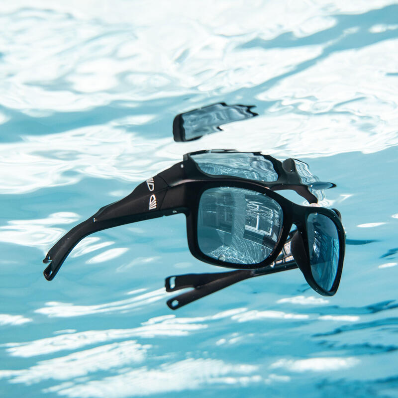 Sonnenbrille Segeln Damen/Herren schwimmfähig polarisierend 100 Grösse M schwarz