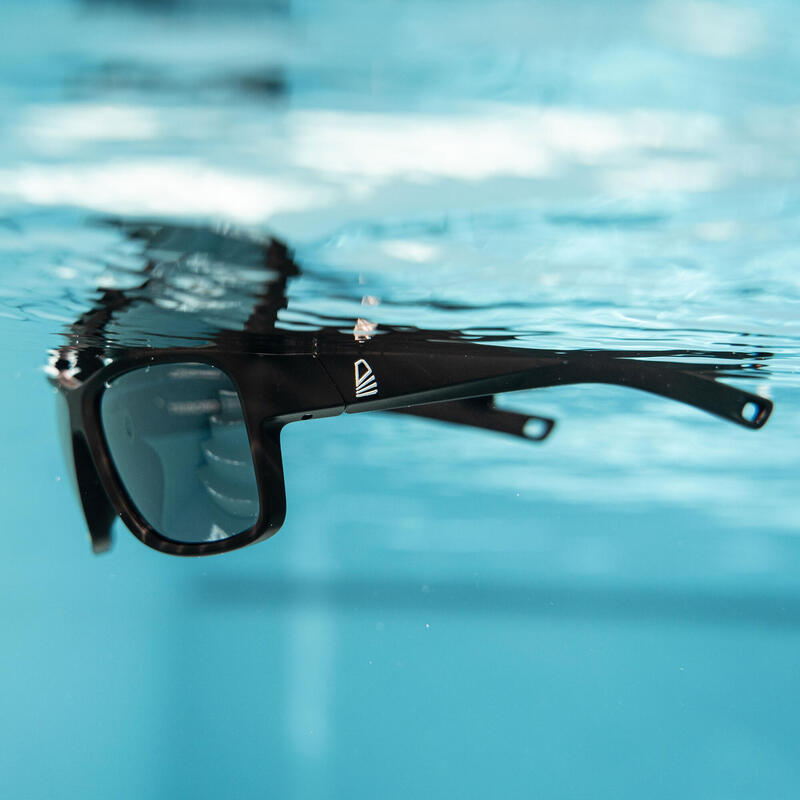 Sonnenbrille Segeln Damen/Herren schwimmfähig polarisierend 100 Grösse M schwarz