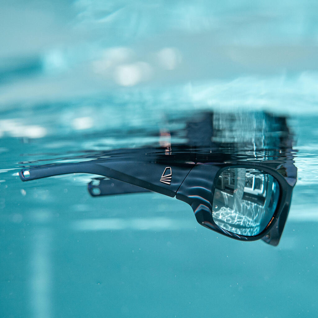 Sonnenbrille Segeln Kinder polarisierend schwimmfähig 100 dunkelblau
