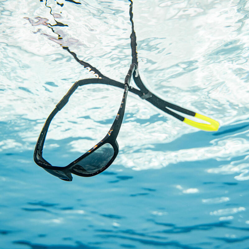 成人款航海浮水眼鏡繫繩－黑色／黃色