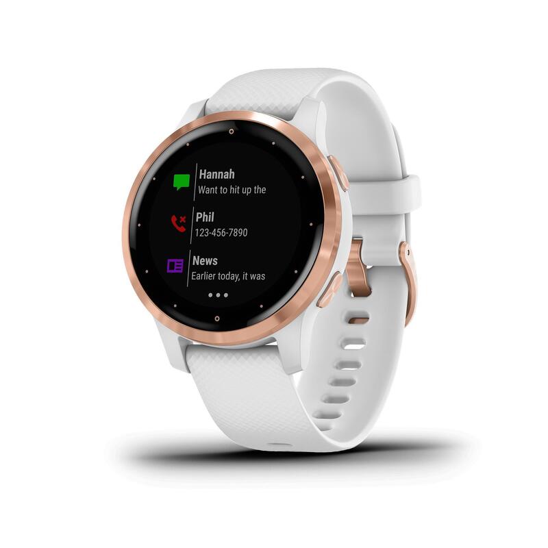 Smartwatch com GPS Garmin Vivoactive 4S Branco e Dourado
