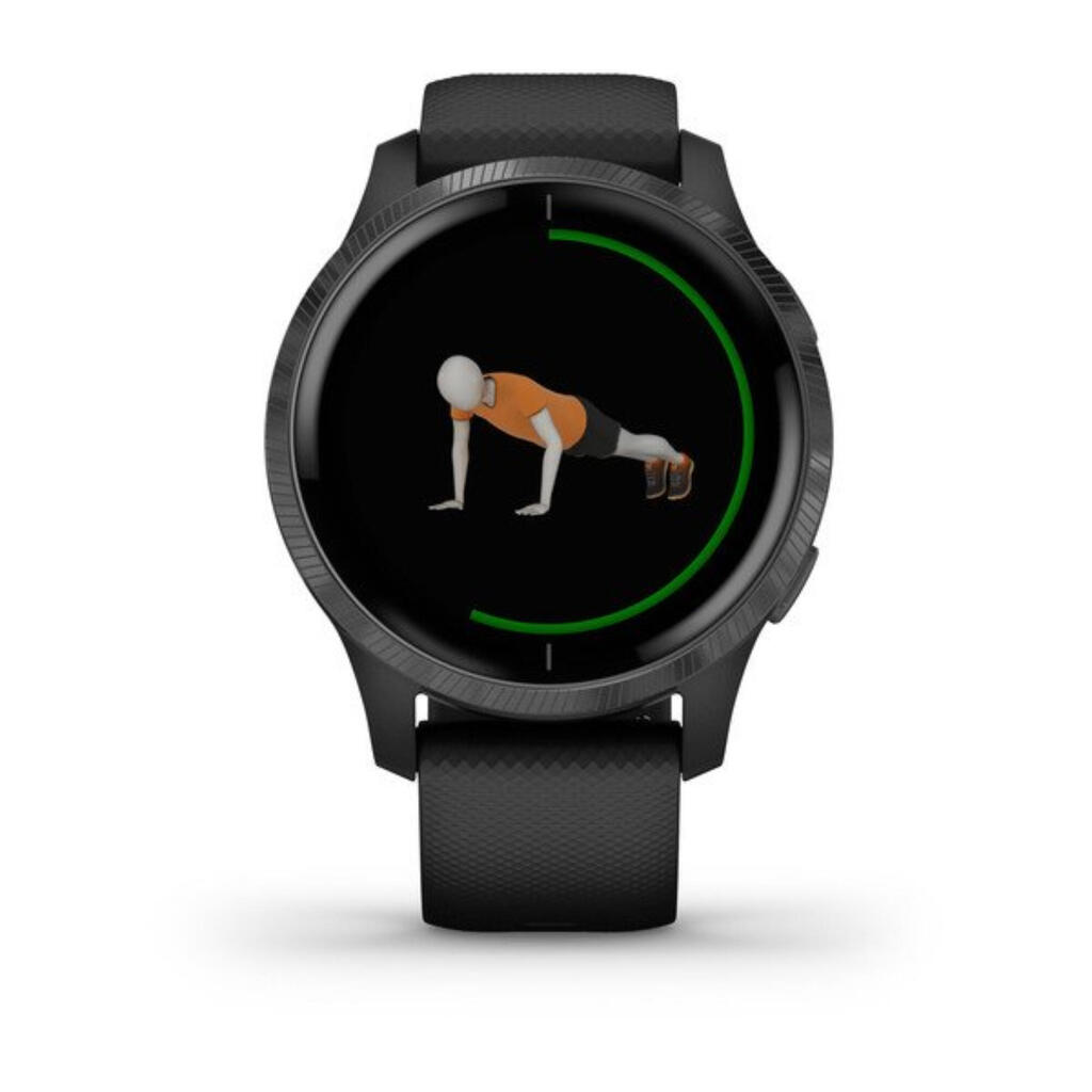 שעון חכם GARMIN VENU עם מוזיקה לאימוני ספורט מסוגים רבים - שחור
