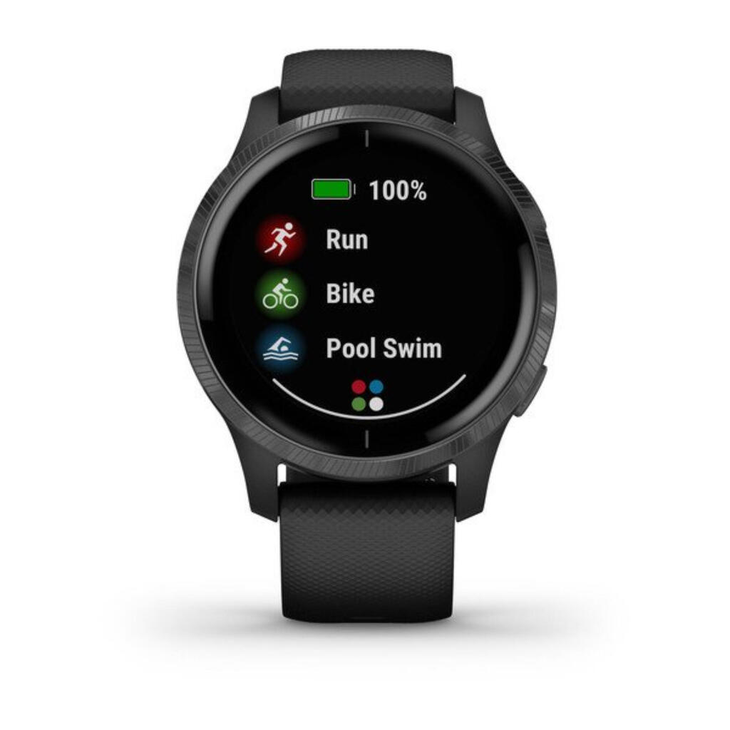 שעון חכם GARMIN VENU עם מוזיקה לאימוני ספורט מסוגים רבים - שחור