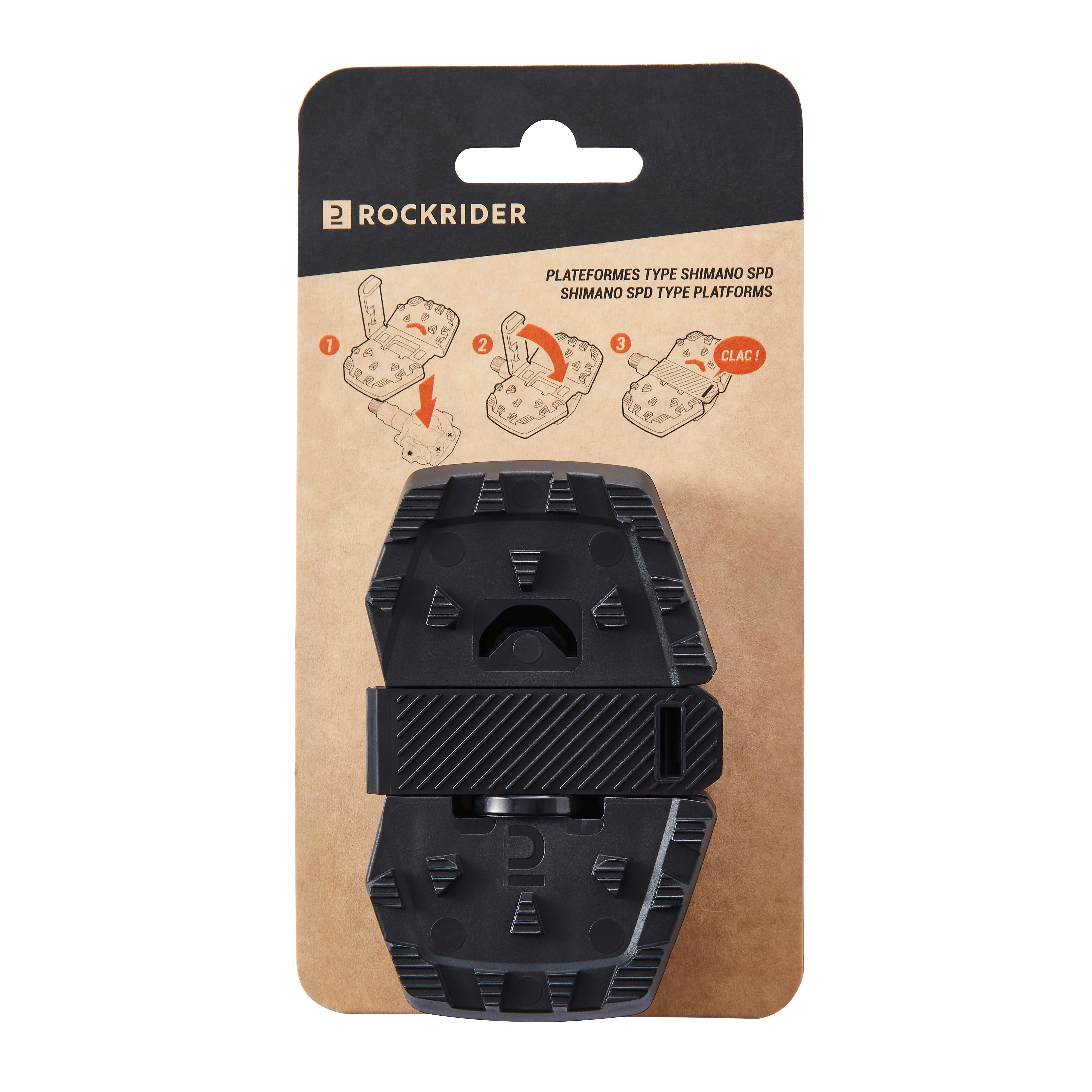 Bike Platform Adapters - Compatible with Shimano SPD Black - ROCKRIDER