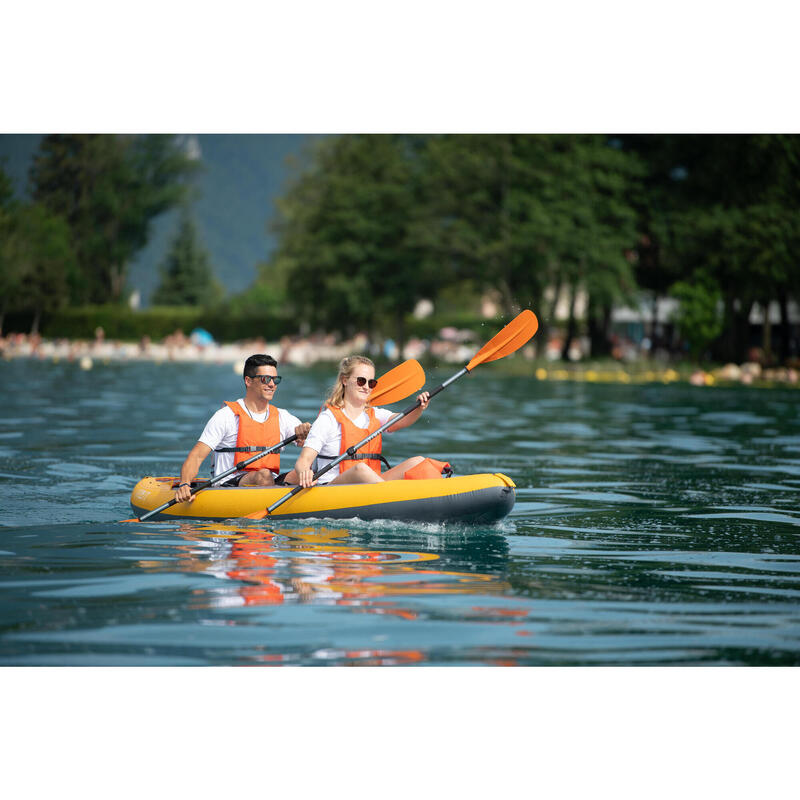 Kayak canoa hinchable travesía X100+ drop stitch fondo alta presión 2 plazas