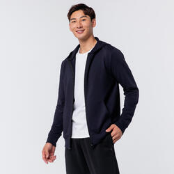 Lightweight Zip-Up Fitness Hoodie - Navy Blue
