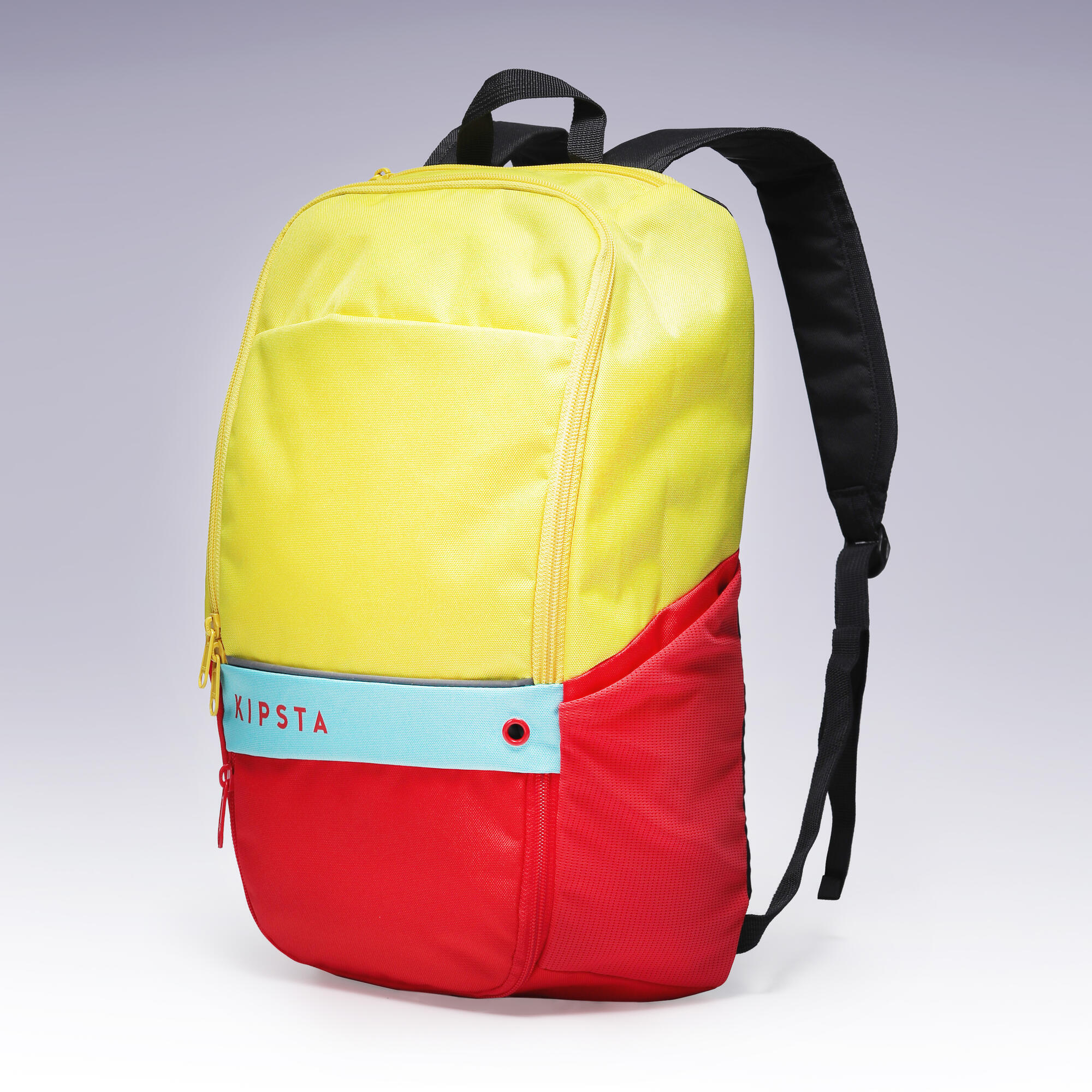 red blue backpack
