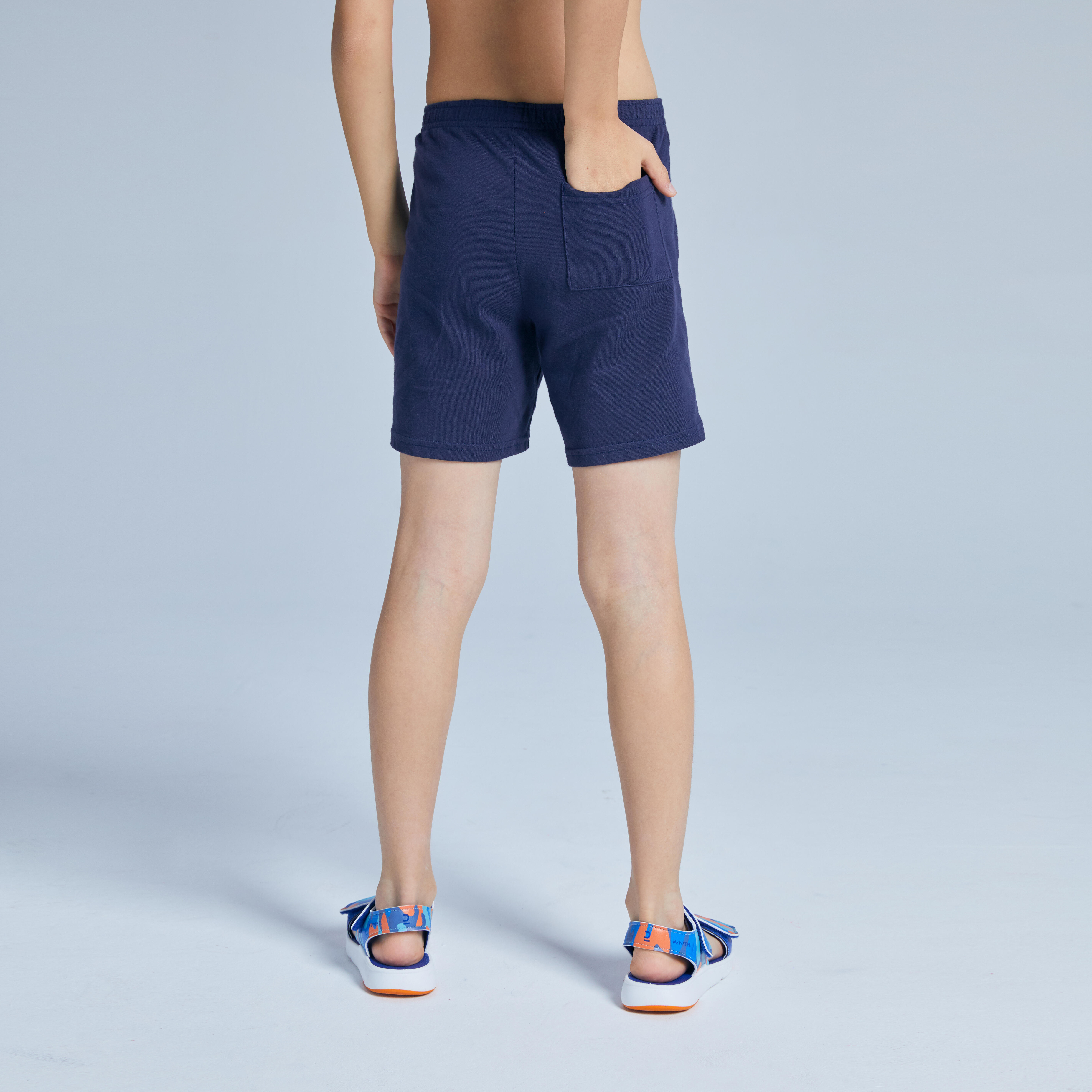 Short basique en coton enfants – 100 bleu marine - DOMYOS