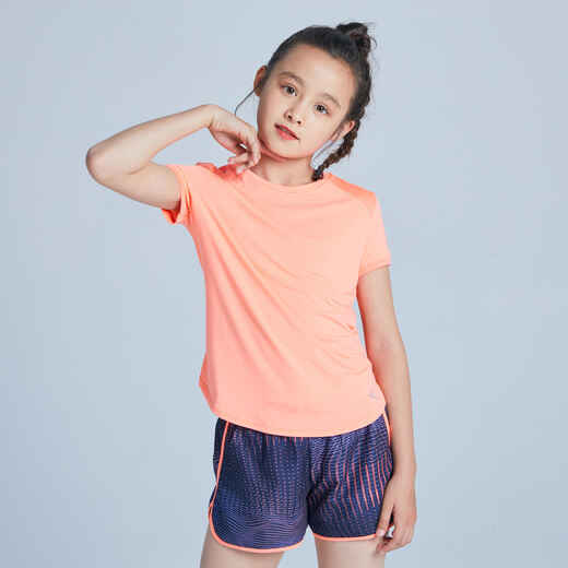 
      Girls' Breathable T-Shirt - Coral/Print
  