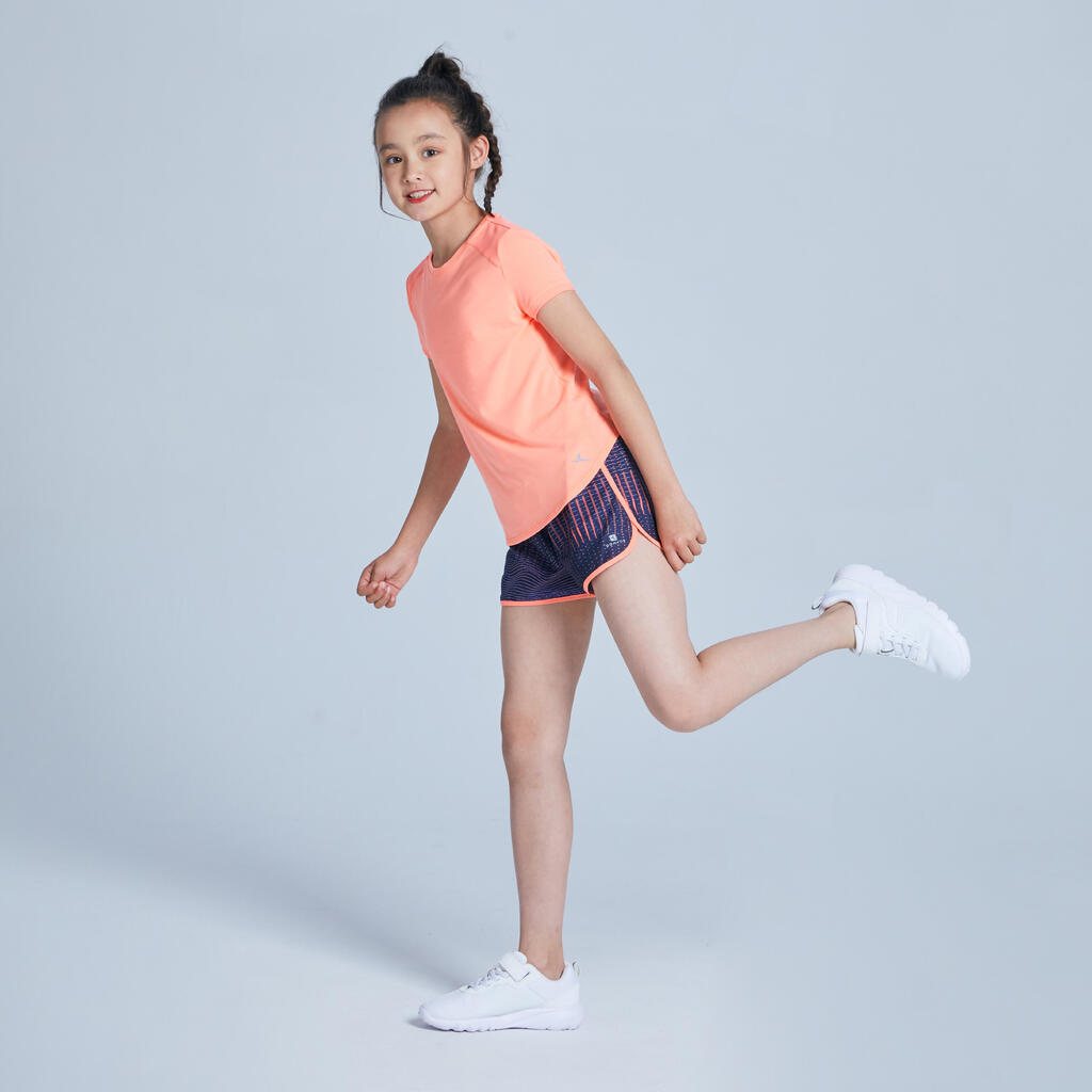 Girls' Breathable T-Shirt - Coral/Print