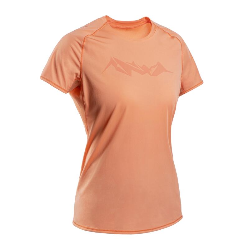 女款越野跑短袖T恤 - 橘色