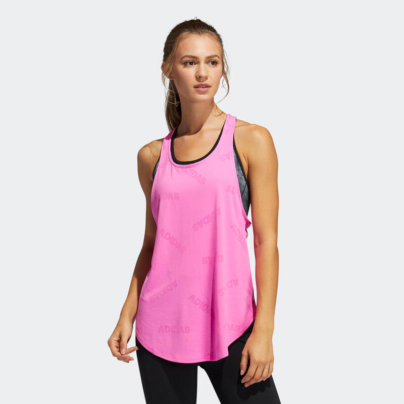 Camiseta sin mangas Adidas fitness mujer rosa 