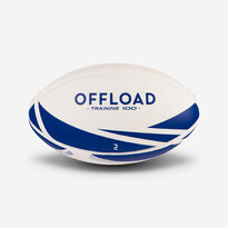 Мяч для регби размер 5 бело-синий R100 Offload