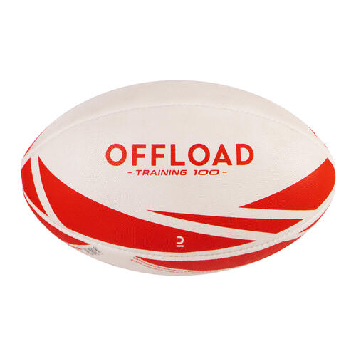 Ballon de rugby R100 taille 4 rouge