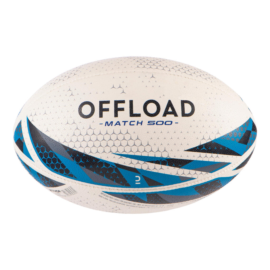 Size 5 Rugby Ball R500 Match - White