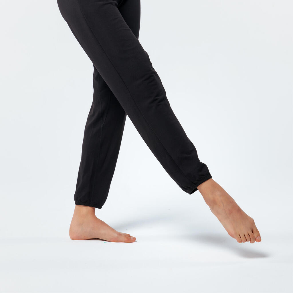 מכנסיים למחול מודרני בגזרה רפויה לנשים - שחור