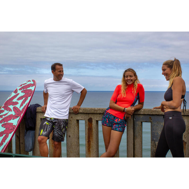 High neck bikinitop voor surfen Andrea met pads zwart