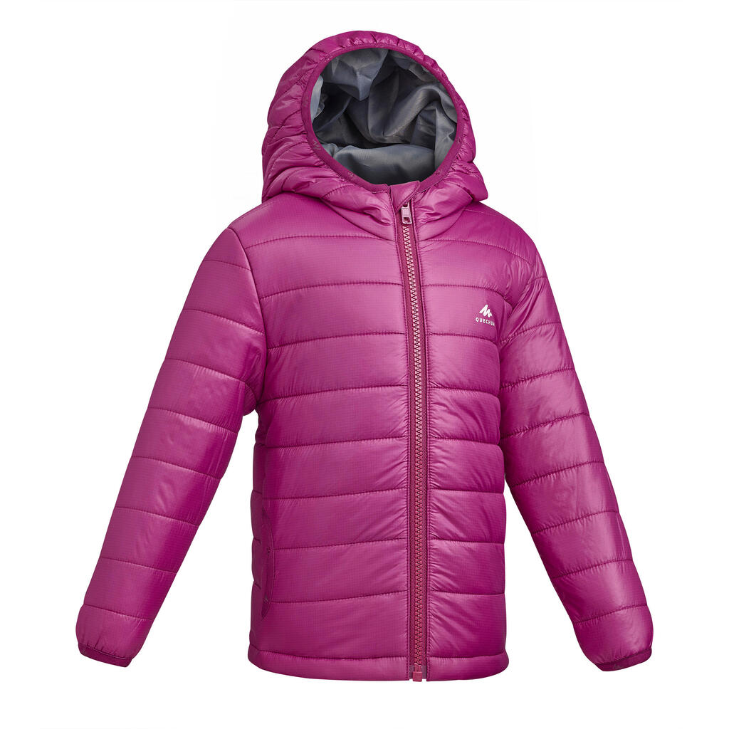 Kids' hiking padded jacket mh500 2-6 years - purple