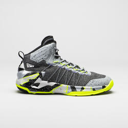 CHAUSSURES DE BASKETBALL HOMME/FEMME - SS500 GRIS JAUNE